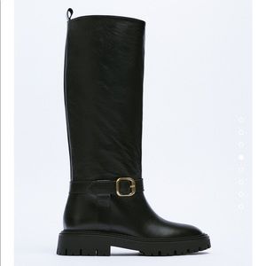 Zara Genuine Leather Knee High Boots